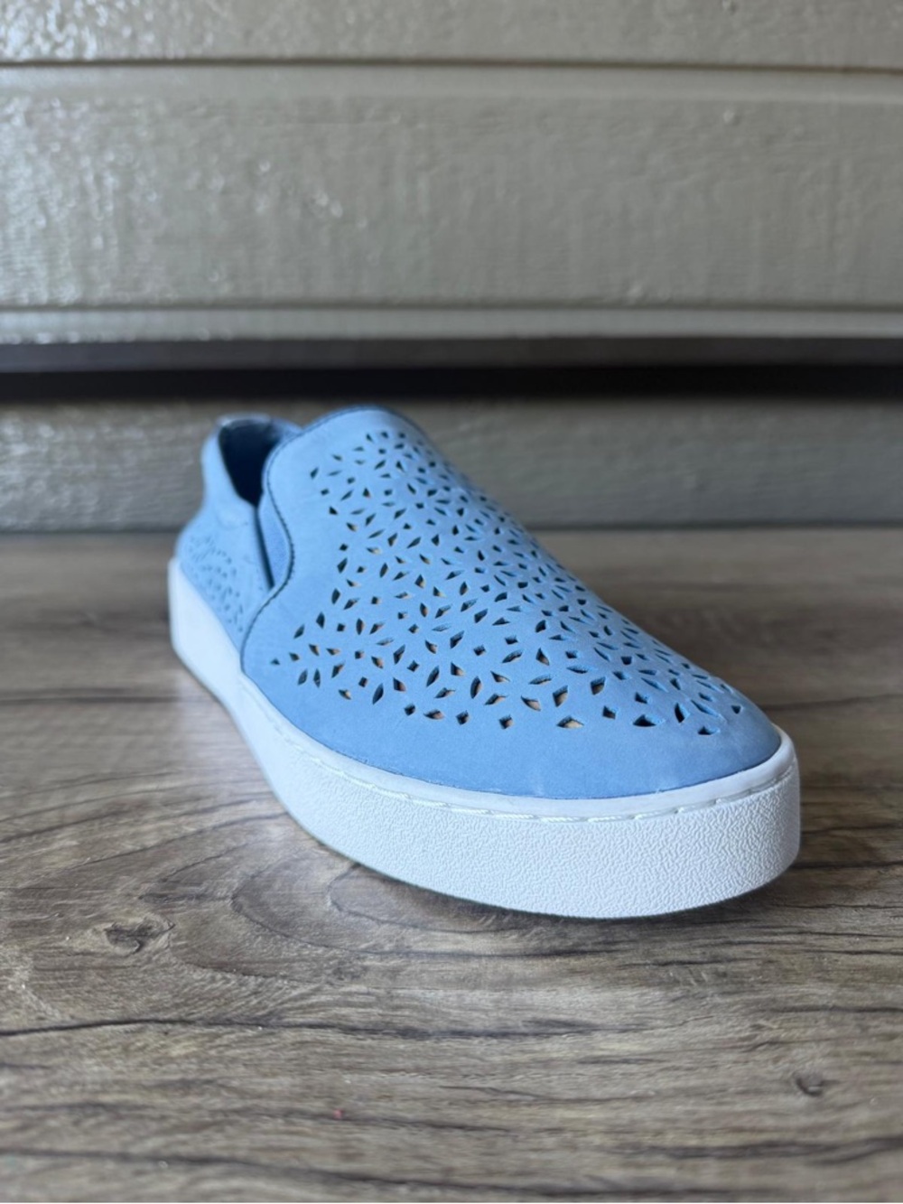 Vionic Women’s Sky-Blue Perforated Slip-On Sneakers - Picture 3 of 9